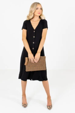 One In A Million Black Midi Dress 12 One In A Million Black Midi Dress -Outlet Bella Ella Boutique Store One in a Million Black Dress Full Front2 5000x