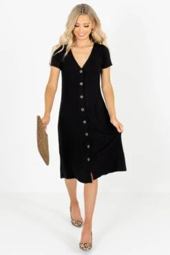 One In A Million Black Midi Dress 15 One In A Million Black Midi Dress -Outlet Bella Ella Boutique Store One in a Million Black Dress Full Front3 5000x