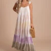 Painted Sunset Tie Dye Maxi Dress - Off White -Outlet Bella Ella Boutique Store PaintedSunsetTieDyeMaxiDressfront 5000x