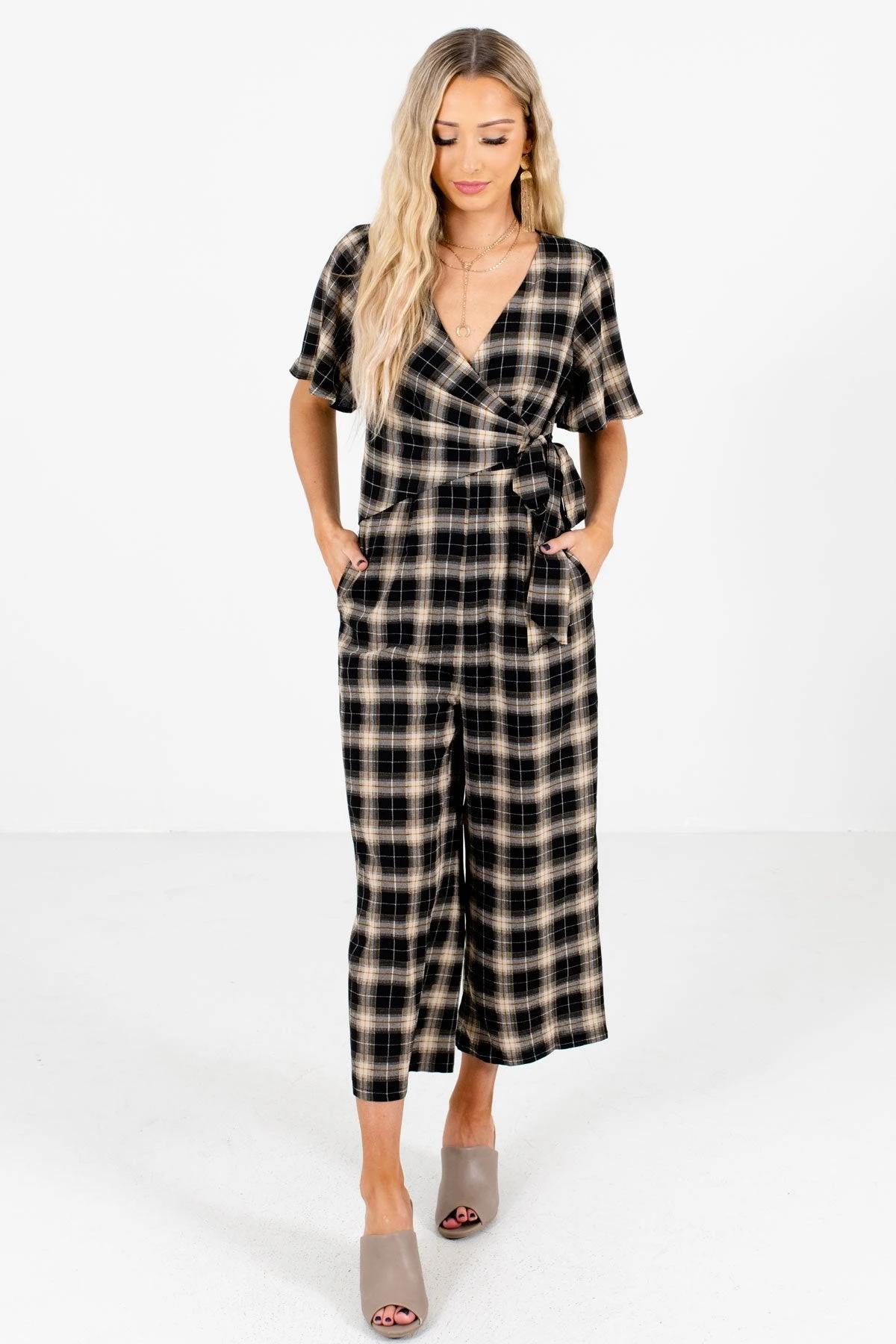 Perfect Timing Black Plaid Jumpsuit 10 Perfect Timing Black Plaid Jumpsuit - Image 8