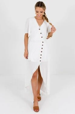 Perfect Opportunity White Polka Dot Maxi Dress