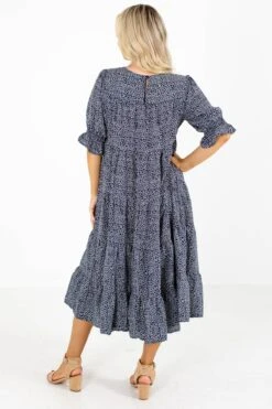 Pick The Poppies Floral Midi Dress -Outlet Bella Ella Boutique Store Pick the Poppies Navy Dress Back 5000x