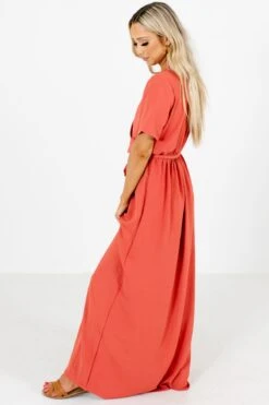 Raise Your Glass Maxi Dress -Outlet Bella Ella Boutique Store Raise Your Glass Coral Dress Side 5000x