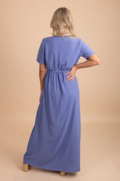 Raise Your Glass Maxi Dress -Outlet Bella Ella Boutique Store RaiseYourGlassMaxiDress BackBlue 5000x