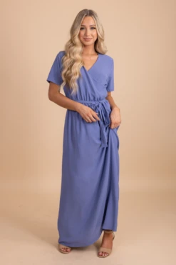 Raise Your Glass Maxi Dress -Outlet Bella Ella Boutique Store RaiseYourGlassMaxiDress Frontblue 5000x