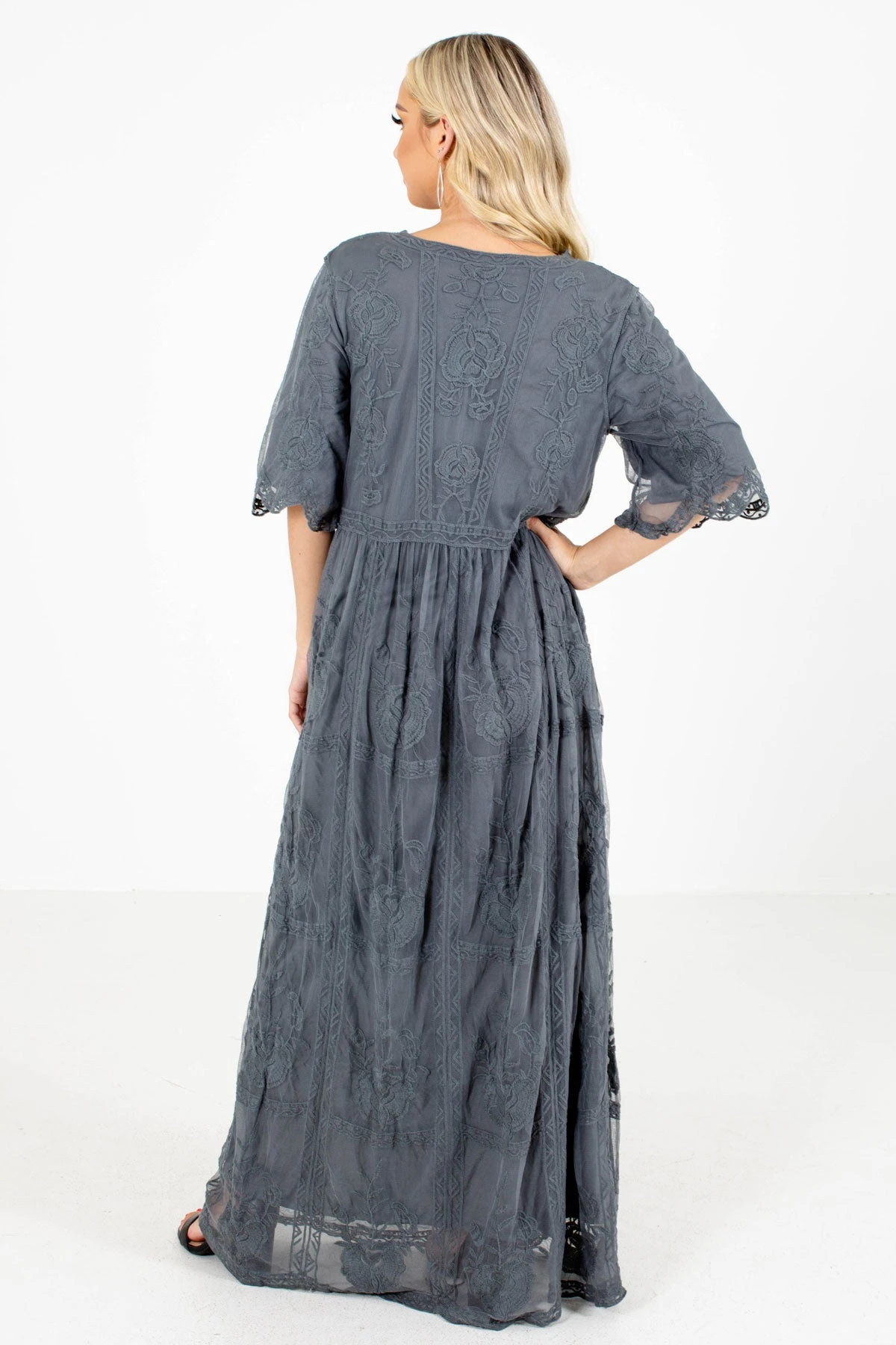 Return To Me Charcoal Gray Maxi Dress 4 Return To Me Charcoal Gray Maxi Dress - Image 2