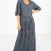 Return To Me Charcoal Gray Maxi Dress 1 Return To Me Charcoal Gray Maxi Dress -Outlet Bella Ella Boutique Store Return to Me Gray Dress Front 5000x