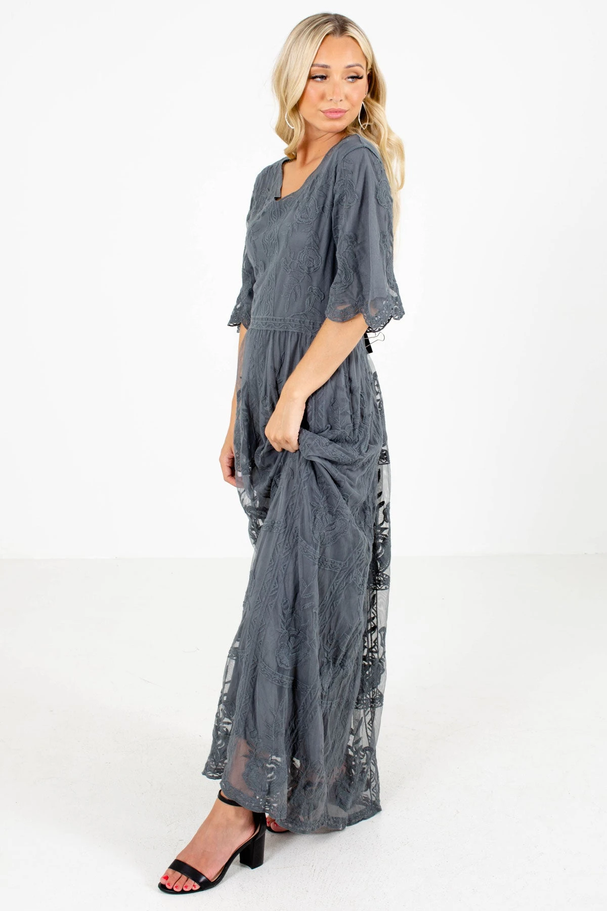 Return To Me Charcoal Gray Maxi Dress 7 Return To Me Charcoal Gray Maxi Dress - Image 5