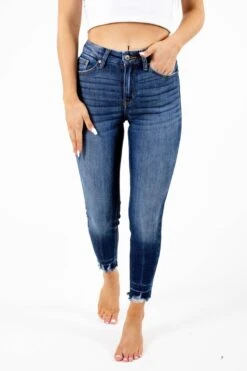 Say Yes KanCan Skinny Jeans - Dark Blue -Outlet Bella Ella Boutique Store SayYesJeansFront 5000x