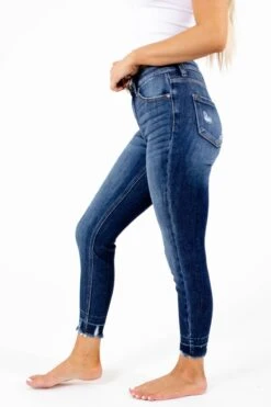 Say Yes KanCan Skinny Jeans - Dark Blue -Outlet Bella Ella Boutique Store SayYesJeansSide 5000x