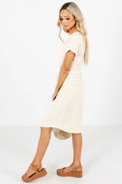 Seeking Sunshine Yellow Striped Knee-Length Dress 14 Seeking Sunshine Yellow Striped Knee-Length Dress -Outlet Bella Ella Boutique Store Seeking Sunshine Yellow Dress Side 5000x