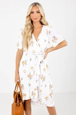 Sending My Love White Floral Knee-Length Dress