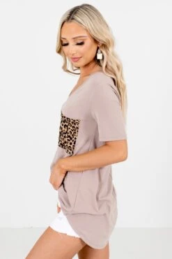 She's Dangerous Pocket Tee -Outlet Bella Ella Boutique Store She sDangerousTeeBeigeSide 5000x