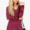 Simply Adorable Burgundy Striped Top 2 Simply Adorable Burgundy Striped Top -Outlet Bella Ella Boutique Store Simply Adorbale Burgundy Top Front3 5000x
