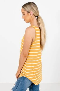Soak Up The Sun Striped Tank -Outlet Bella Ella Boutique Store Soak Up the Sun Mustard Tank Side 5000x
