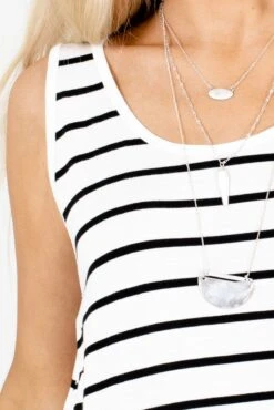 Soak Up The Sun Striped Tank -Outlet Bella Ella Boutique Store Soak Up the Sun White Tank Detail 5000x