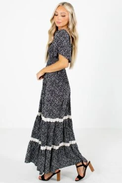Spring In Your Step Floral Maxi Dress 25 Spring In Your Step Floral Maxi Dress -Outlet Bella Ella Boutique Store Spring in Your Step Black Dress Side 5000x