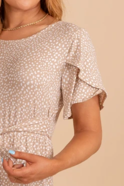 Stealing Time Patterned Knee-Length Dress -Outlet Bella Ella Boutique Store StealingTimePatternedKnee LengthDress Detail 5000x