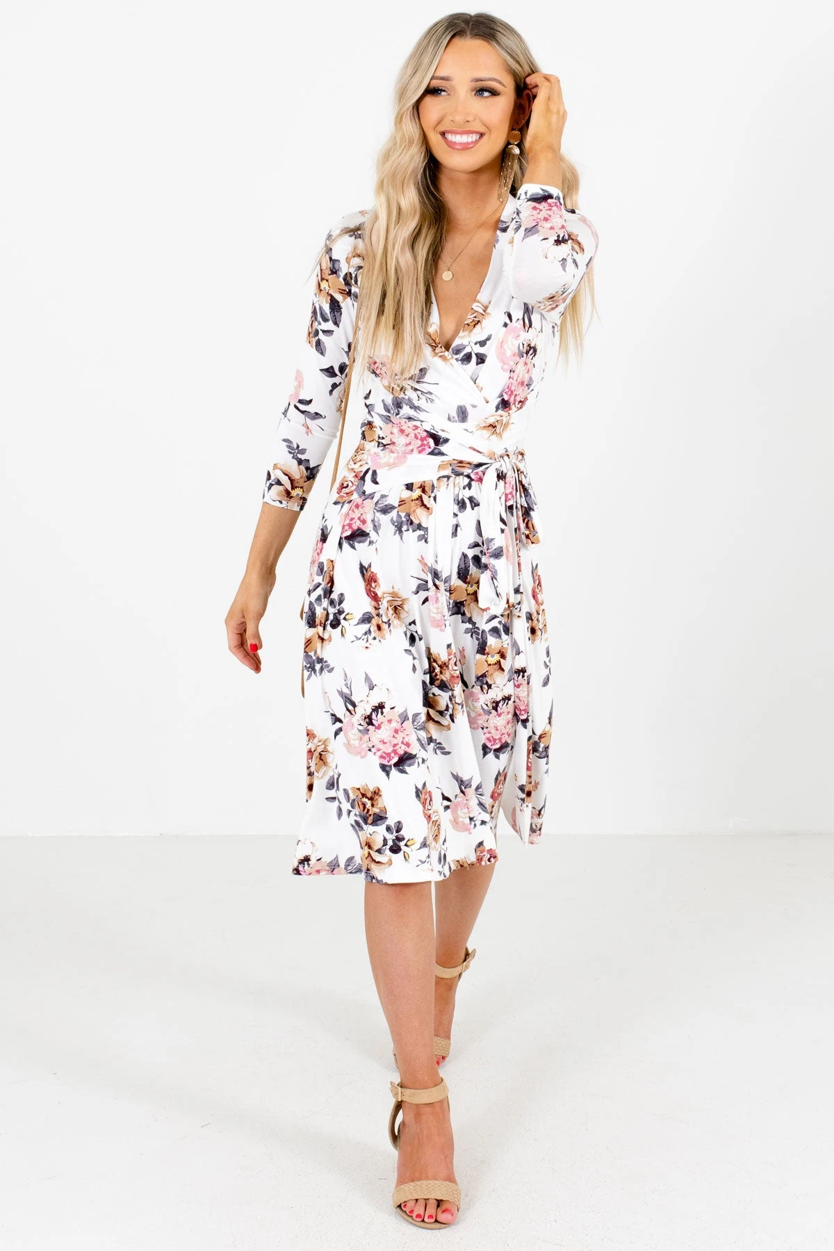 Sunday Kind Of Love White Floral Knee-Length Dress 9 Sunday Kind Of Love White Floral Knee-Length Dress - Image 7