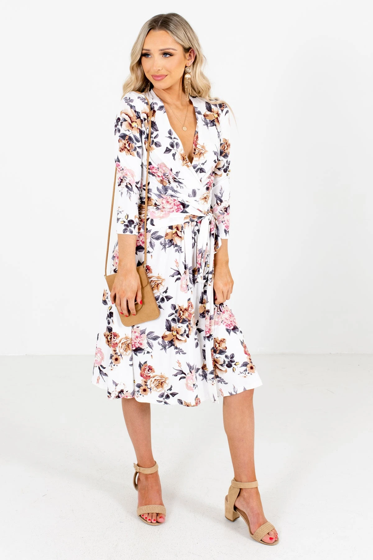 Sunday Kind Of Love White Floral Knee-Length Dress 7 Sunday Kind Of Love White Floral Knee-Length Dress - Image 5
