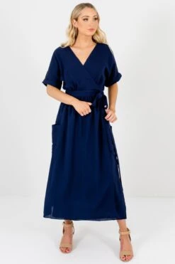 Sunday Afternoon Navy Maxi Wrap Dress -Outlet Bella Ella Boutique Store Sunday Afternoon Navy Maxi Wrap Dress Full 2 5000x
