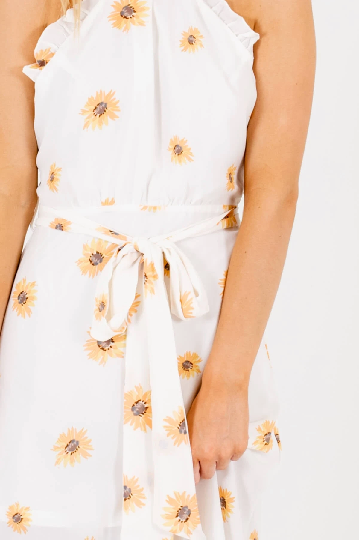 Sunflower Garden White Floral Midi Dress 5 Sunflower Garden White Floral Midi Dress - Image 3