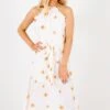 Sunflower Garden White Floral Midi Dress 2 Sunflower Garden White Floral Midi Dress -Outlet Bella Ella Boutique Store Sunflower Garden White Dress Front 5000x