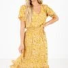 Sunshine Goddess Yellow Floral Midi Dress -Outlet Bella Ella Boutique Store Sunshine Goddess Yellow Dress Front2 5000x