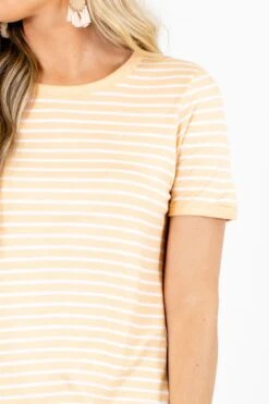 Sunshine & Rainbows Striped Top -Outlet Bella Ella Boutique Store Sunshine Rainbows Orange Top Detail 5000x