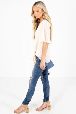 Sweet Success Wrap Top -Outlet Bella Ella Boutique Store Sweet Success Cream Top Side 5000x