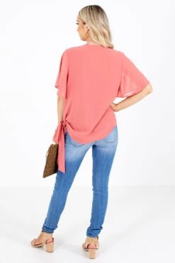 Sweet Success Wrap Top -Outlet Bella Ella Boutique Store Sweet Success Pink Top Back 5000x