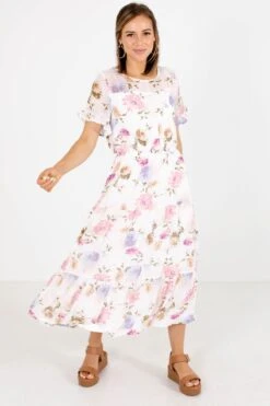 Sweet Surrender White Floral Midi Dress