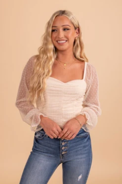 IRIS Sweet Romance Sheer Accent Long Sleeve Bodysuit