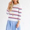 Sweet Sailing White Striped Mini Dress 1 Sweet Sailing White Striped Mini Dress -Outlet Bella Ella Boutique Store Sweet Sailing White Dress Front2 5000x