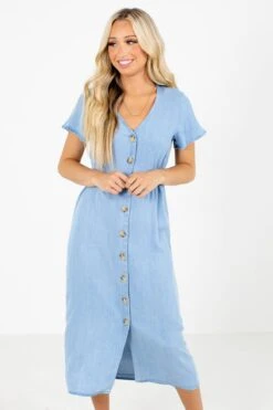 Talk Of The Town Blue Midi Dress