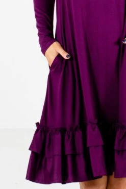 Tea Time Purple Knee-Length Dress -Outlet Bella Ella Boutique Store Tea Time Purple Dress Detail 5000x