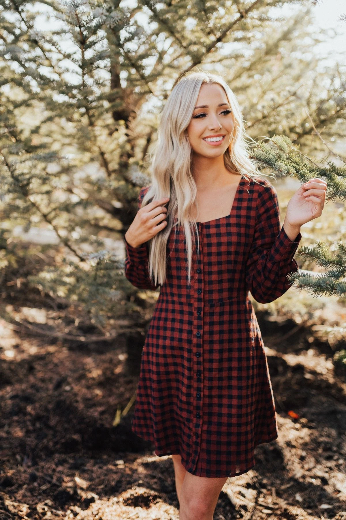 The Girl Next Door Burgundy Plaid Mini Dress 8 The Girl Next Door Burgundy Plaid Mini Dress - Image 6