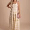 The Perfect Moment Plaid Maxi Dress - Light Yellow -Outlet Bella Ella Boutique Store ThePerfectMomentPlaidMaxiDress LightYellowfront 5000x