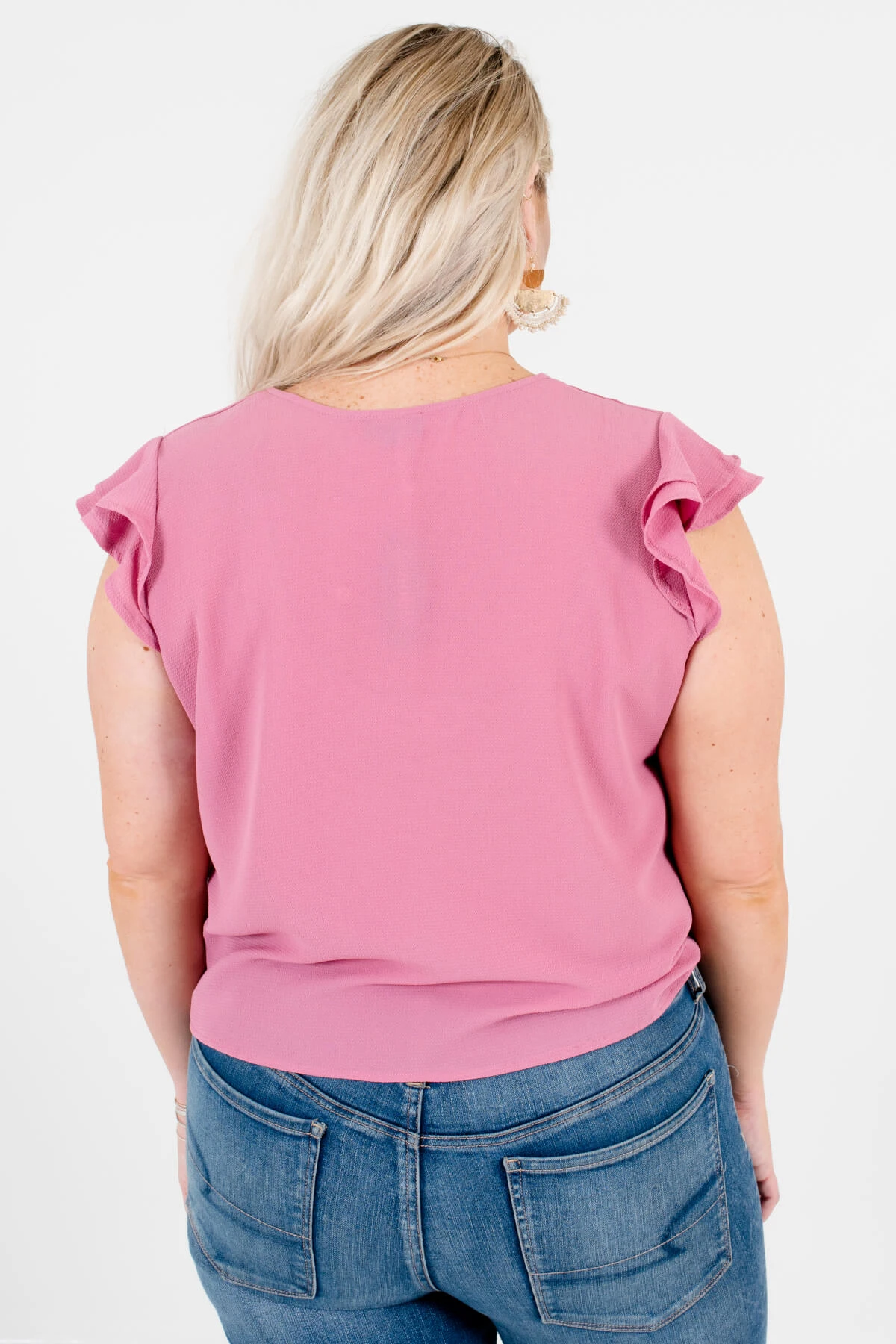 Think Pink Mauve Tie-Front Shirt 4 Think Pink Mauve Tie-Front Shirt - Image 2