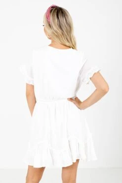 Touch Of Magic White Mini Dress -Outlet Bella Ella Boutique Store Touch of Magic White Dress Back 5000x
