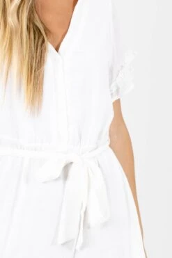 Touch Of Magic White Mini Dress -Outlet Bella Ella Boutique Store Touch of Magic White Dress Detail 5000x