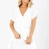 Touch Of Magic White Mini Dress -Outlet Bella Ella Boutique Store Touch of Magic White Dress Front 5000x