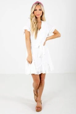 Touch Of Magic White Mini Dress -Outlet Bella Ella Boutique Store Touch of Magic White Dress Full Front3 5000x