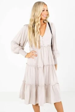 Travel The Globe Beige Midi Dress 13 Travel The Globe Beige Midi Dress -Outlet Bella Ella Boutique Store Travel the Globe Beige Dress Front2 5000x