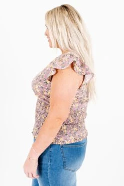 Trip To Verona Purple Floral Top -Outlet Bella Ella Boutique Store Trip to Verona Purple Floral Top Side 5000x