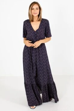 True To Myself Navy Floral Maxi Dress -Outlet Bella Ella Boutique Store True to Myself Navy Dress Front2 5000x
