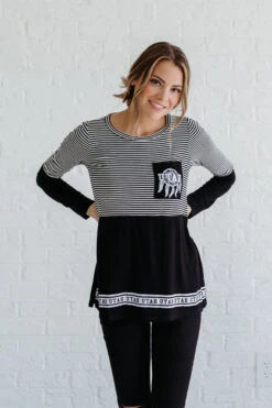 Utah Pride Black Striped Top