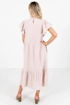 Wish Come True Beige Midi Dress -Outlet Bella Ella Boutique Store Wish Come True Beige Dress Back 5000x