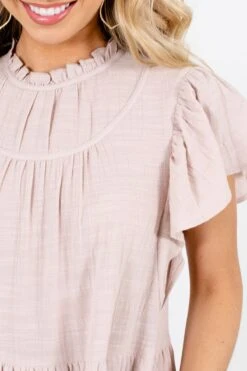 Wish Come True Beige Midi Dress -Outlet Bella Ella Boutique Store Wish Come True Beige Dress Detail 5000x