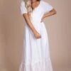 All The Possibilities Eyelet Detail Maxi Dress - White
